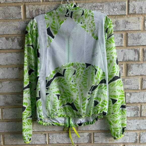 Alo Long Sleeve Zip Front Palm Print Sheer Cropped Sunset Jacket Women's Size S - Picture 2 of 8
